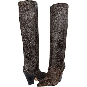 Tory Burch Lila 90mm Spotted Haircalf Knee Boots